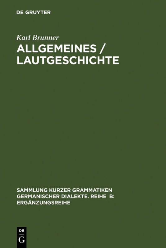 Vorderes Coverbild Allgemeines / Lautgeschichte