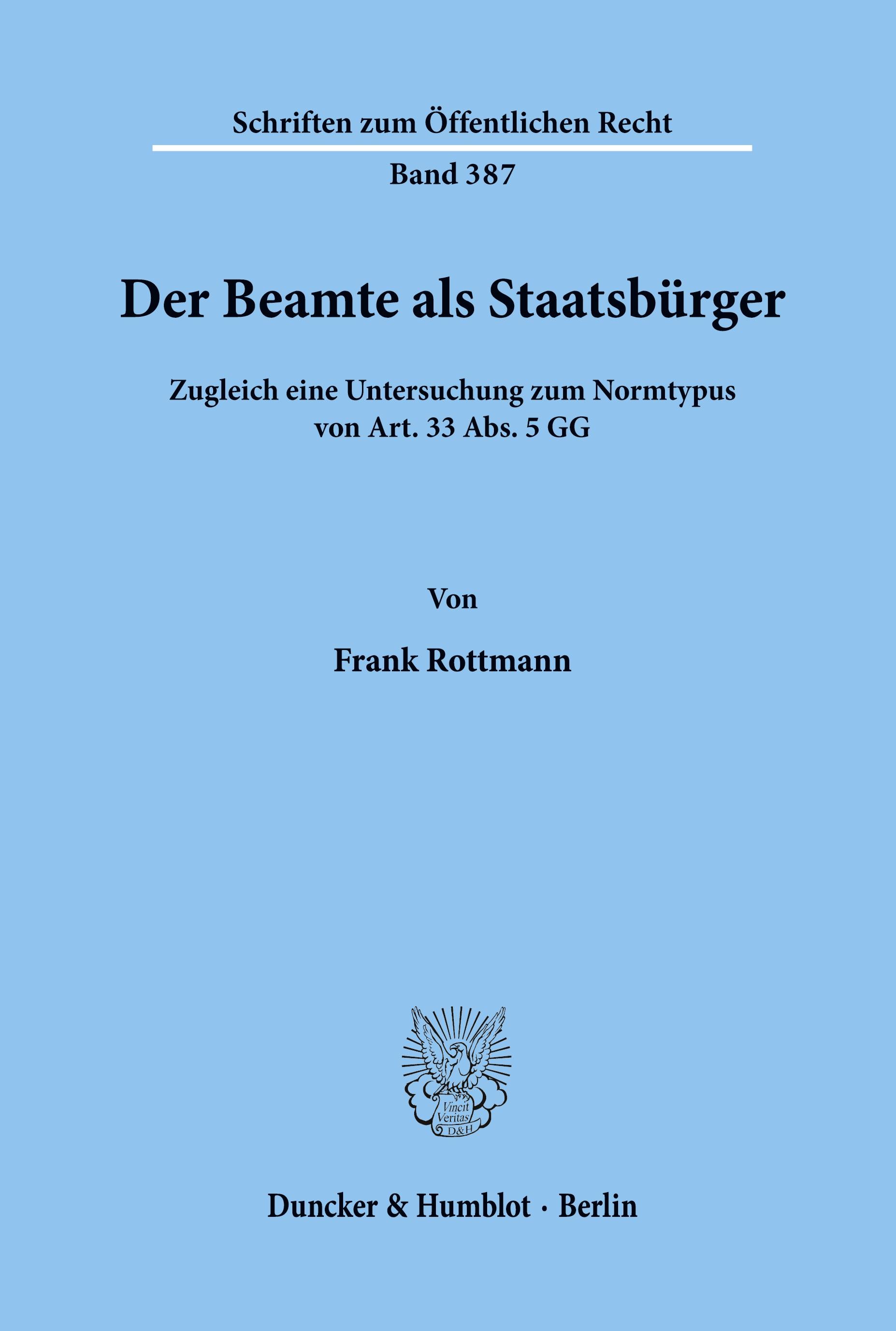 Vorderes Coverbild Der Beamte als Staatsbürger.