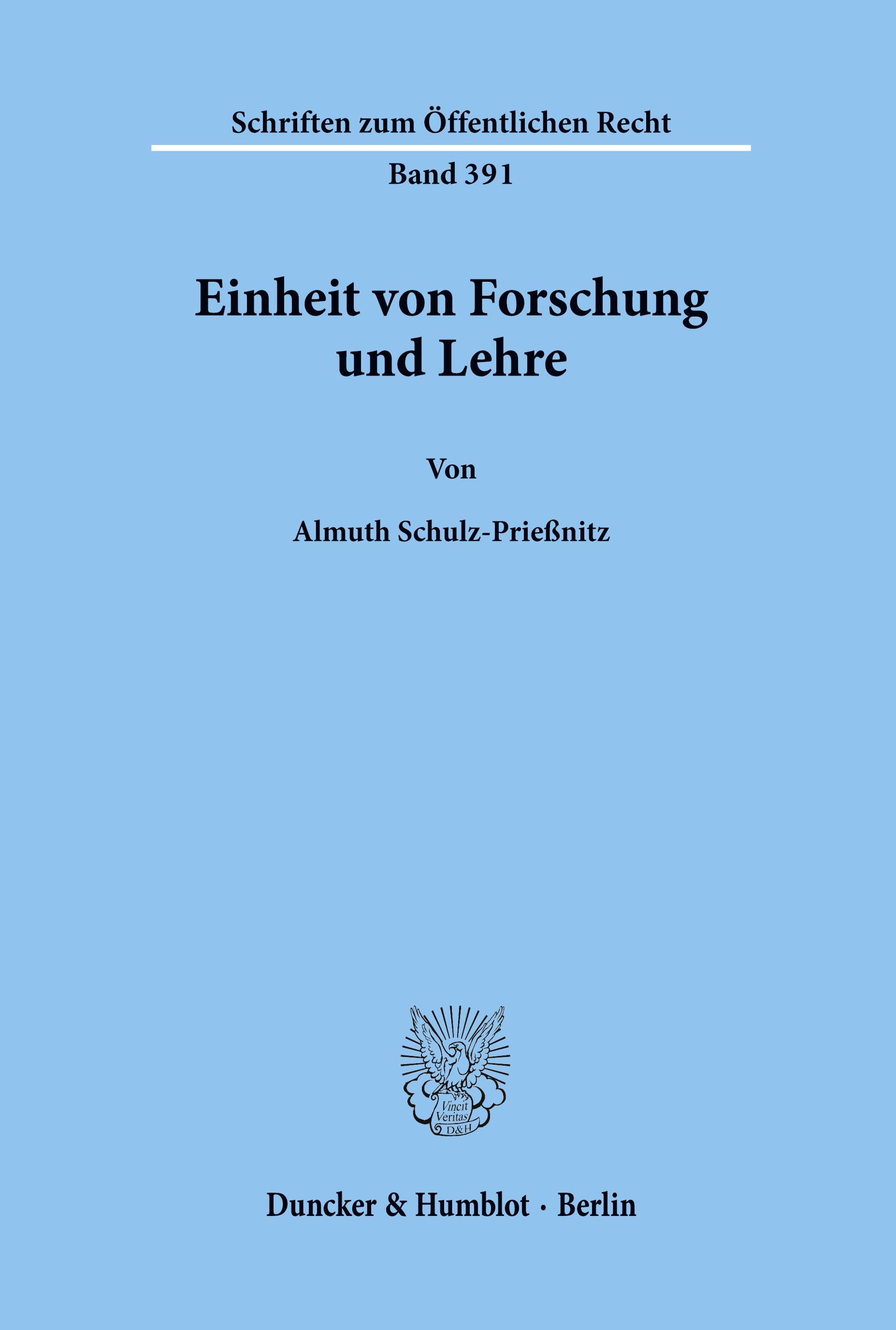 Vorderes Coverbild Einheit von Forschung und Lehre.