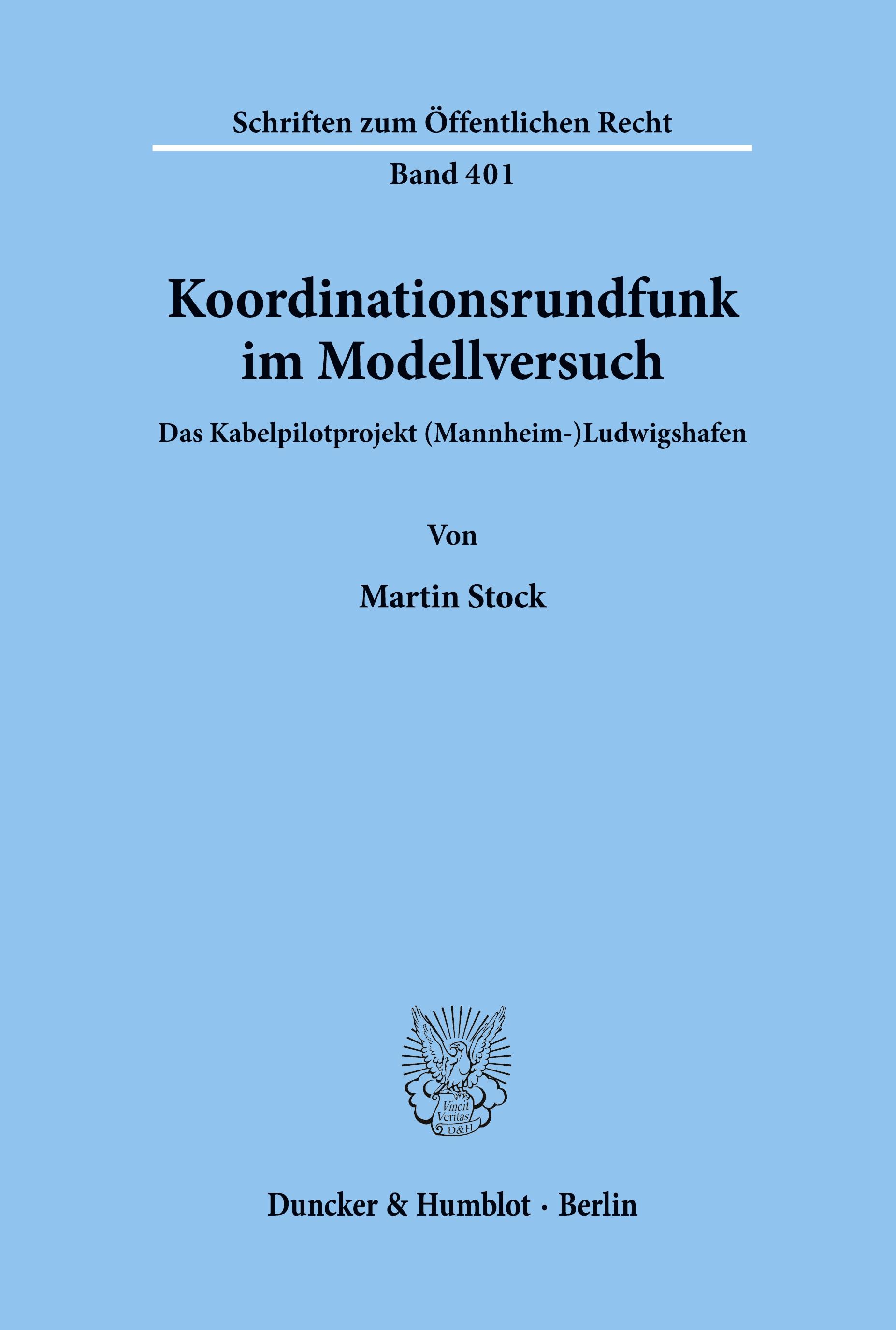 Vorderes Coverbild Koordinationsrundfunk im Modellversuch.