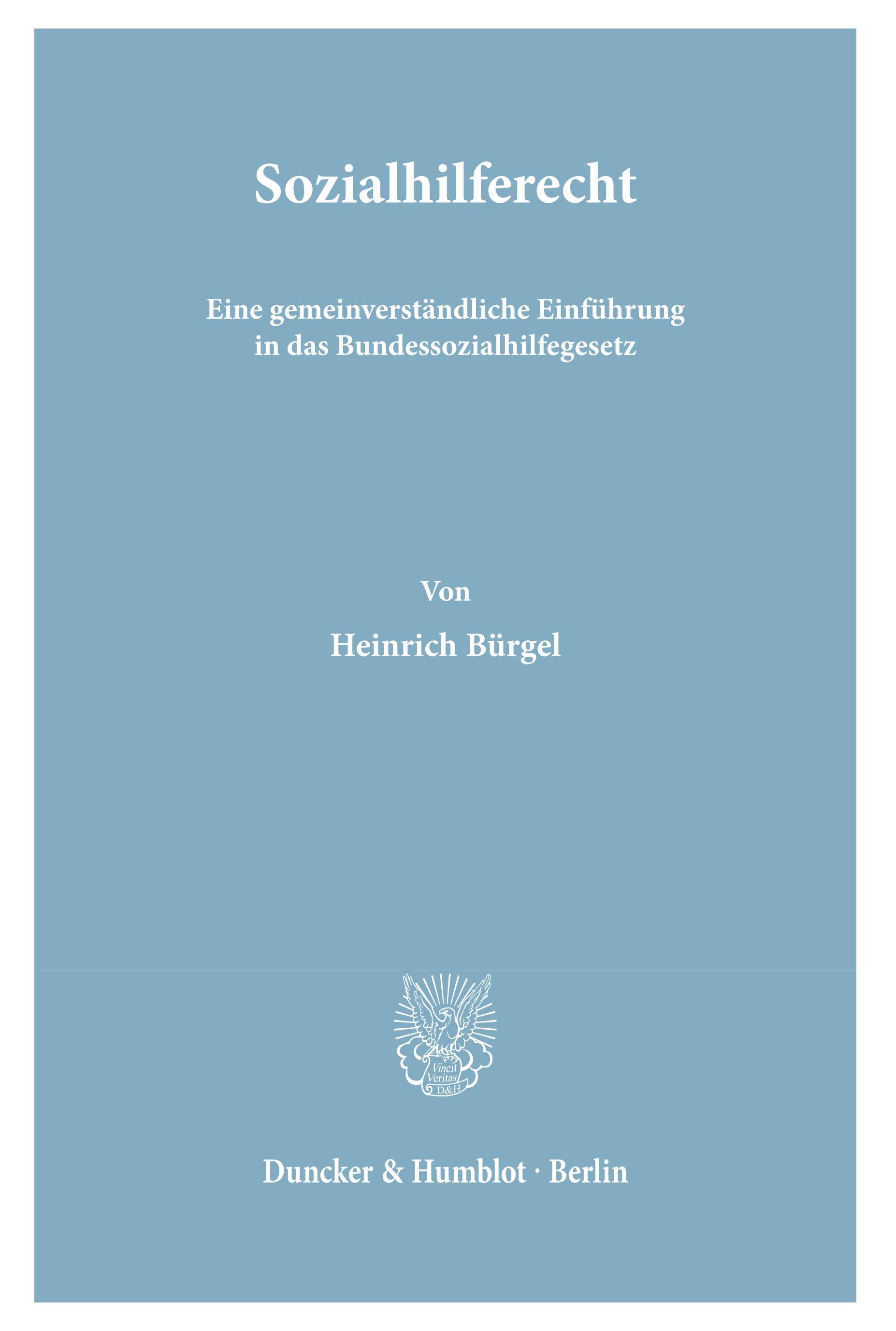 Vorderes Coverbild Sozialhilferecht.