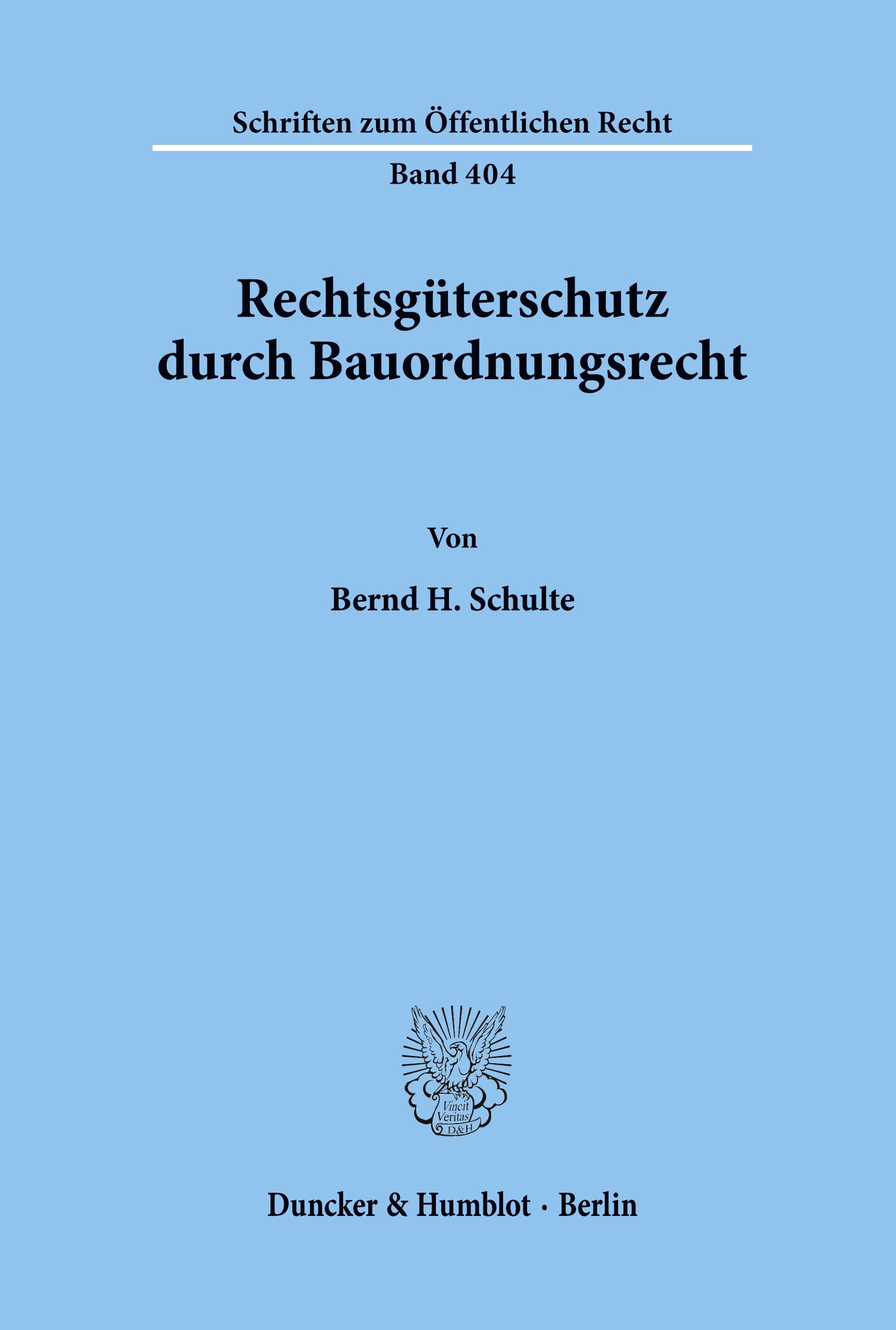 Vorderes Coverbild Rechtsgüterschutz durch Bauordnungsrecht.