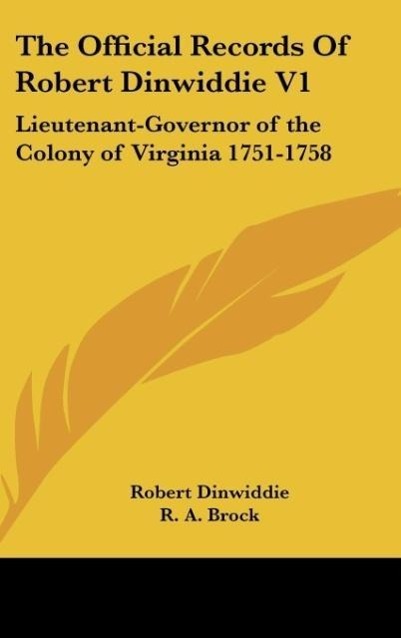 Vorderes Coverbild The Official Records Of Robert Dinwiddie V1