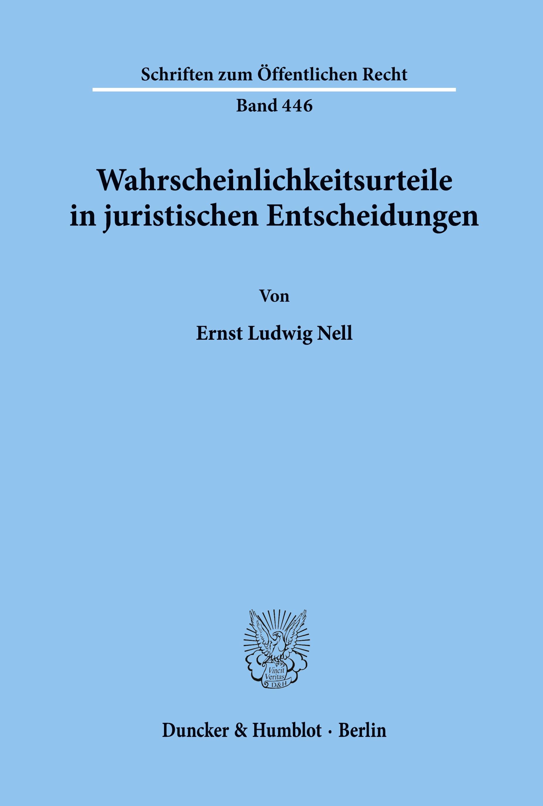 Vorderes Coverbild Wahrscheinlichkeitsurteile in juristischen Entscheidungen.