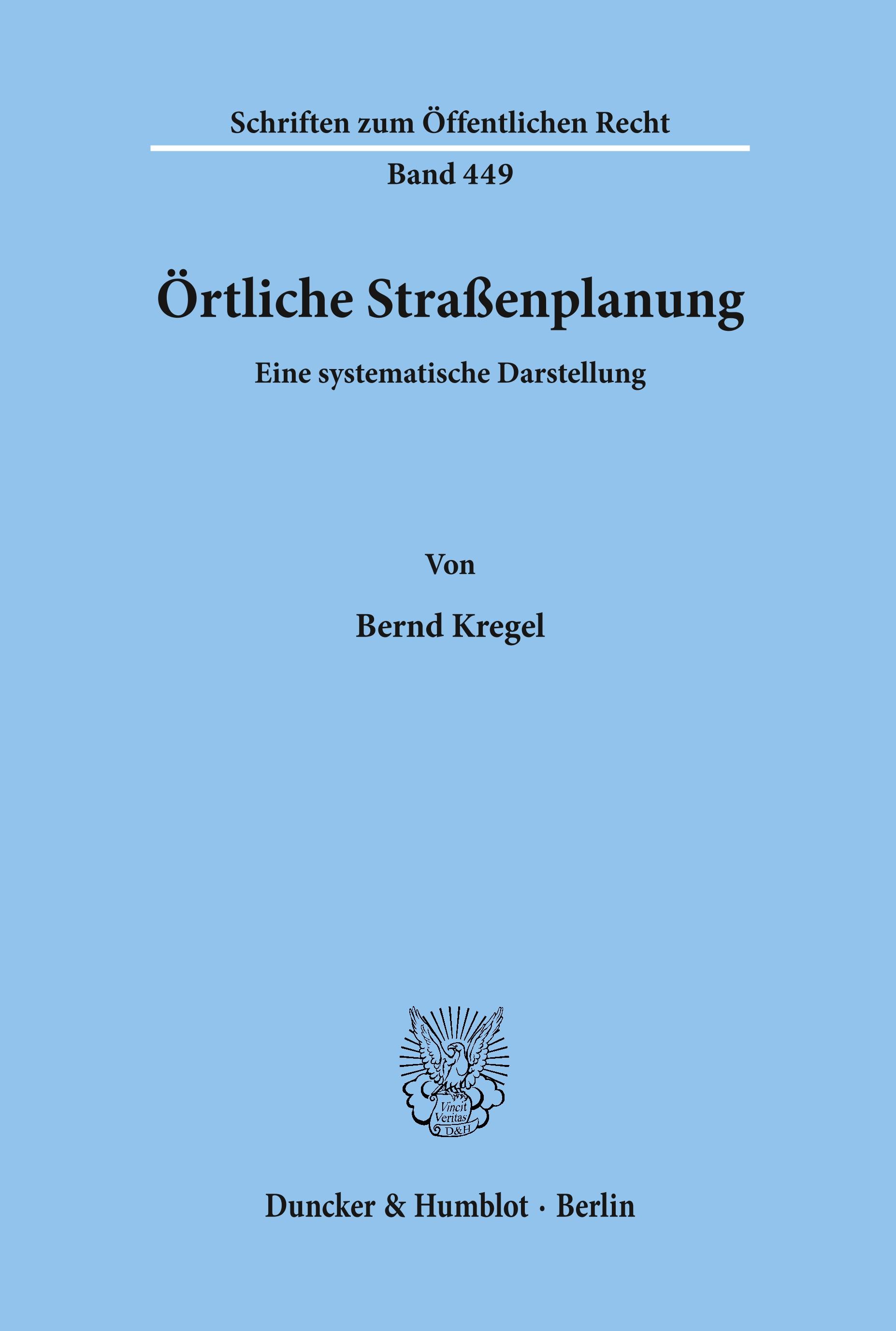 Vorderes Coverbild Örtliche Straßenplanung.