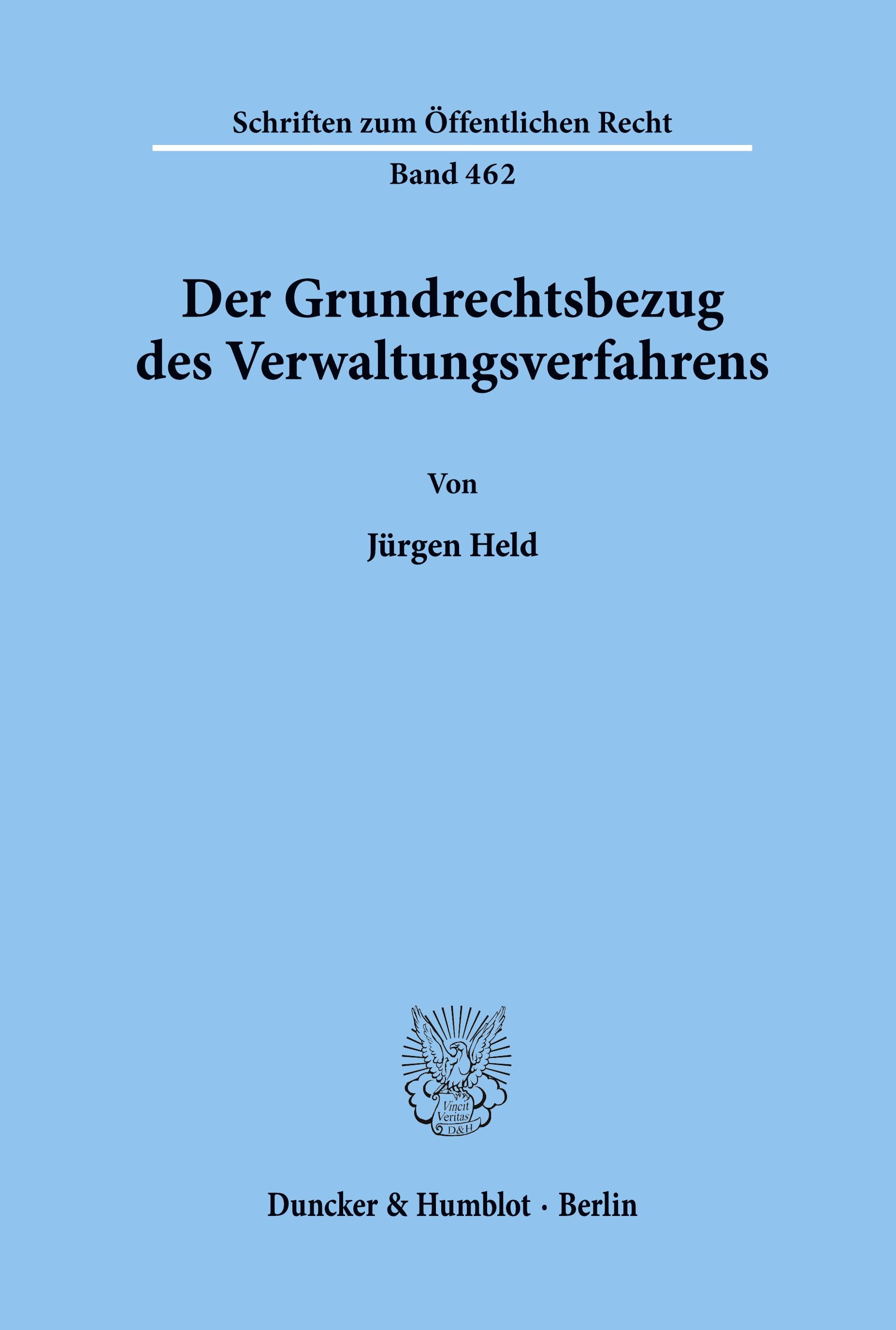 Vorderes Coverbild Der Grundrechtsbezug des Verwaltungsverfahrens.