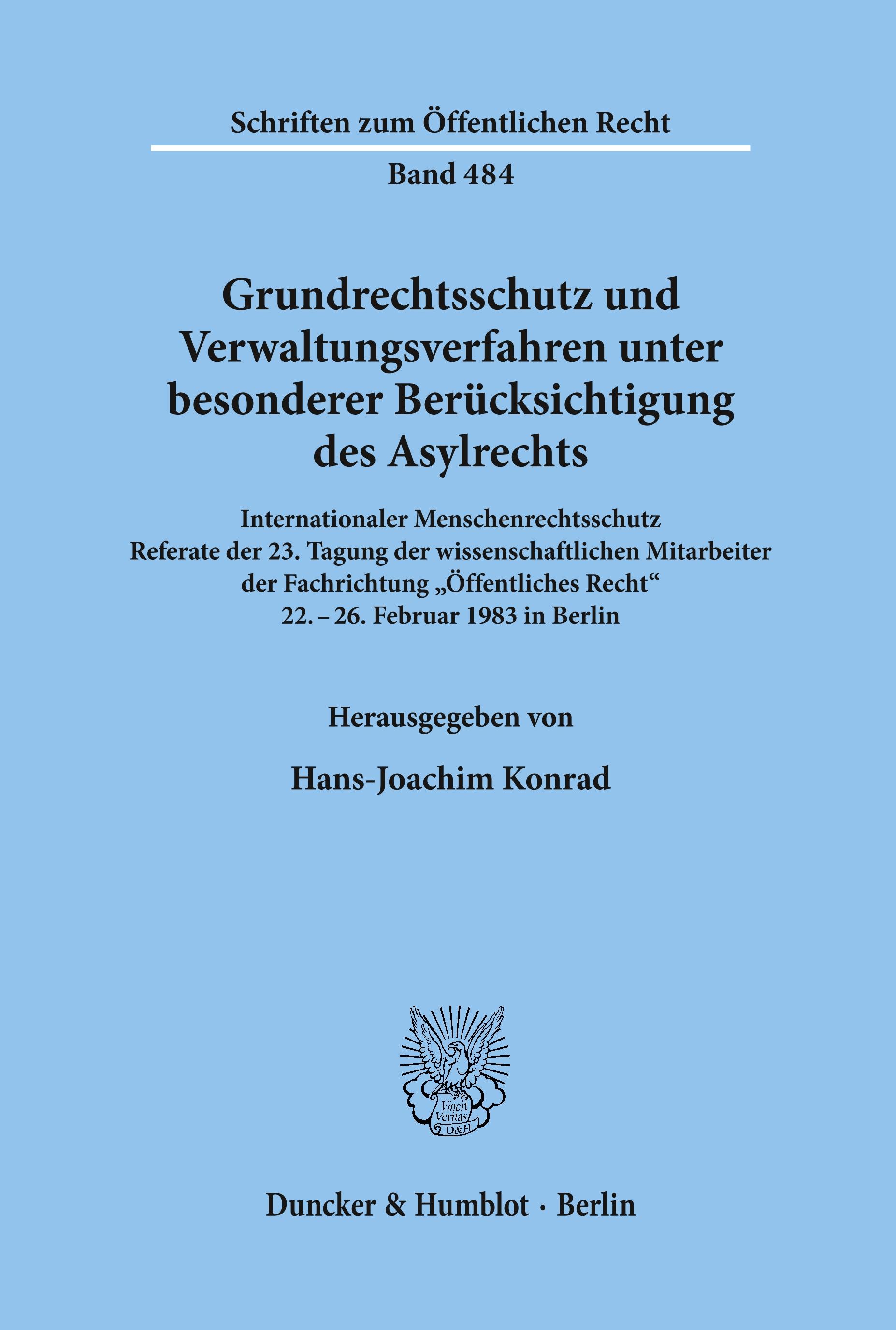Vorderes Coverbild Grundrechtsschutz und Verwaltungsverfahren