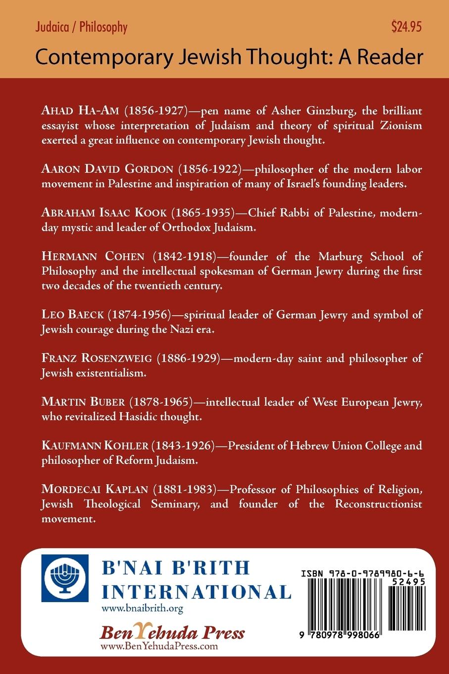 Rückseitencover Contemporary Jewish Thought