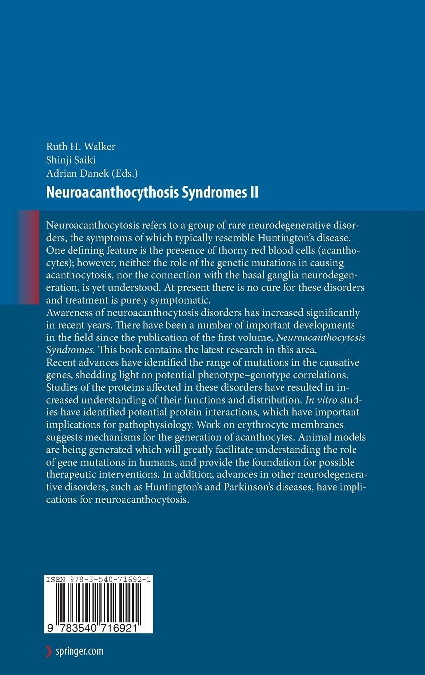 Rückseitencover Neuroacanthocytosis Syndromes II