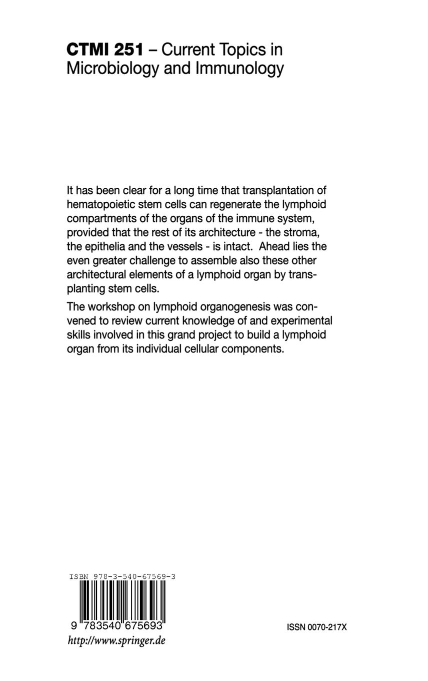 Rückseitencover Lymphoid Organogenesis