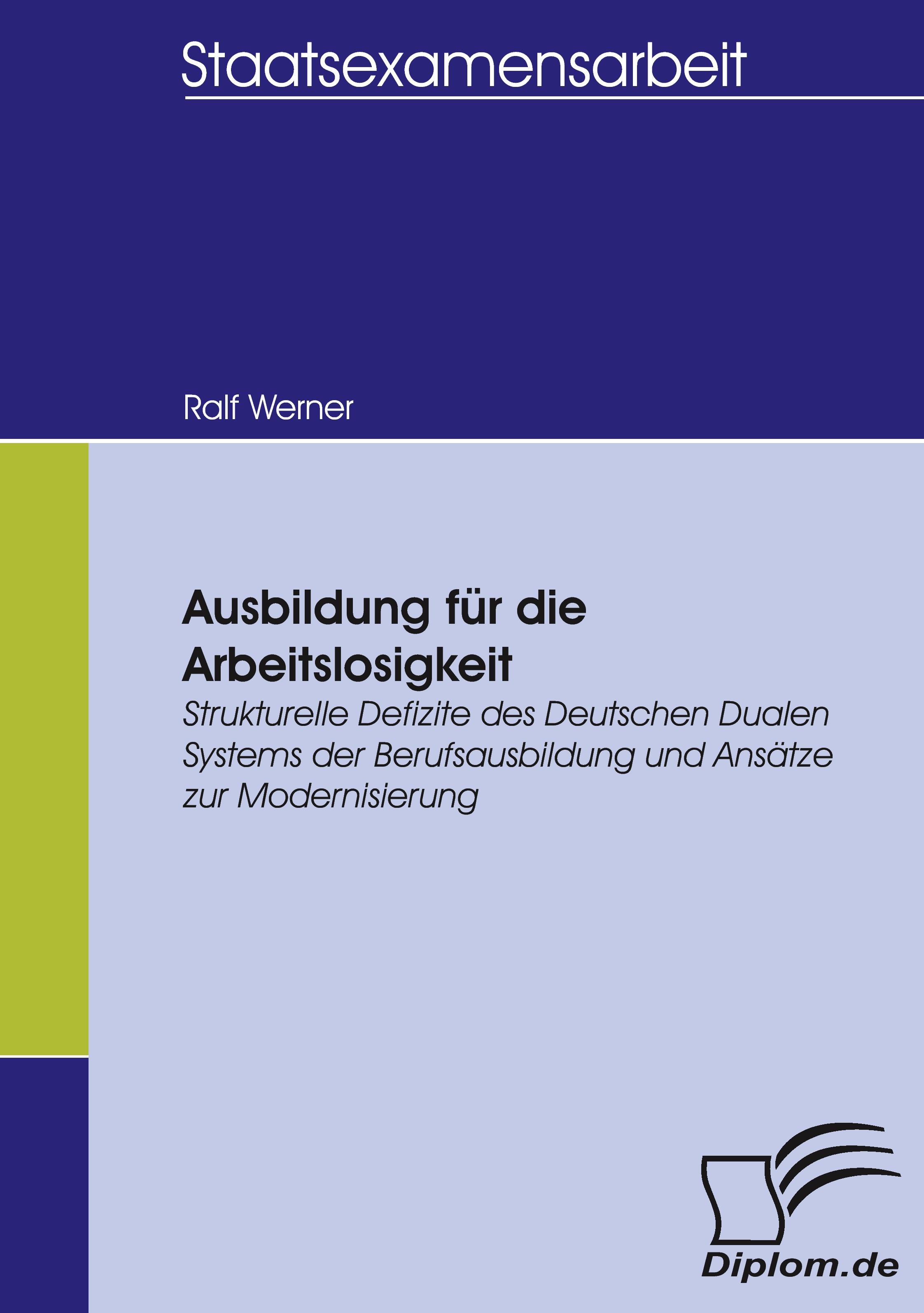 Vorderes Coverbild Ausbildung für die Arbeitslosigkeit