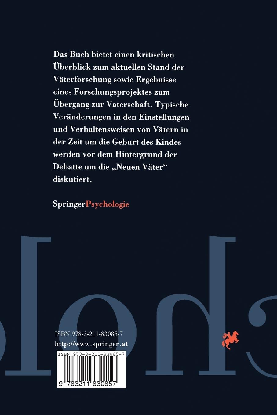 Rückseitencover Übergang zur Vaterschaft