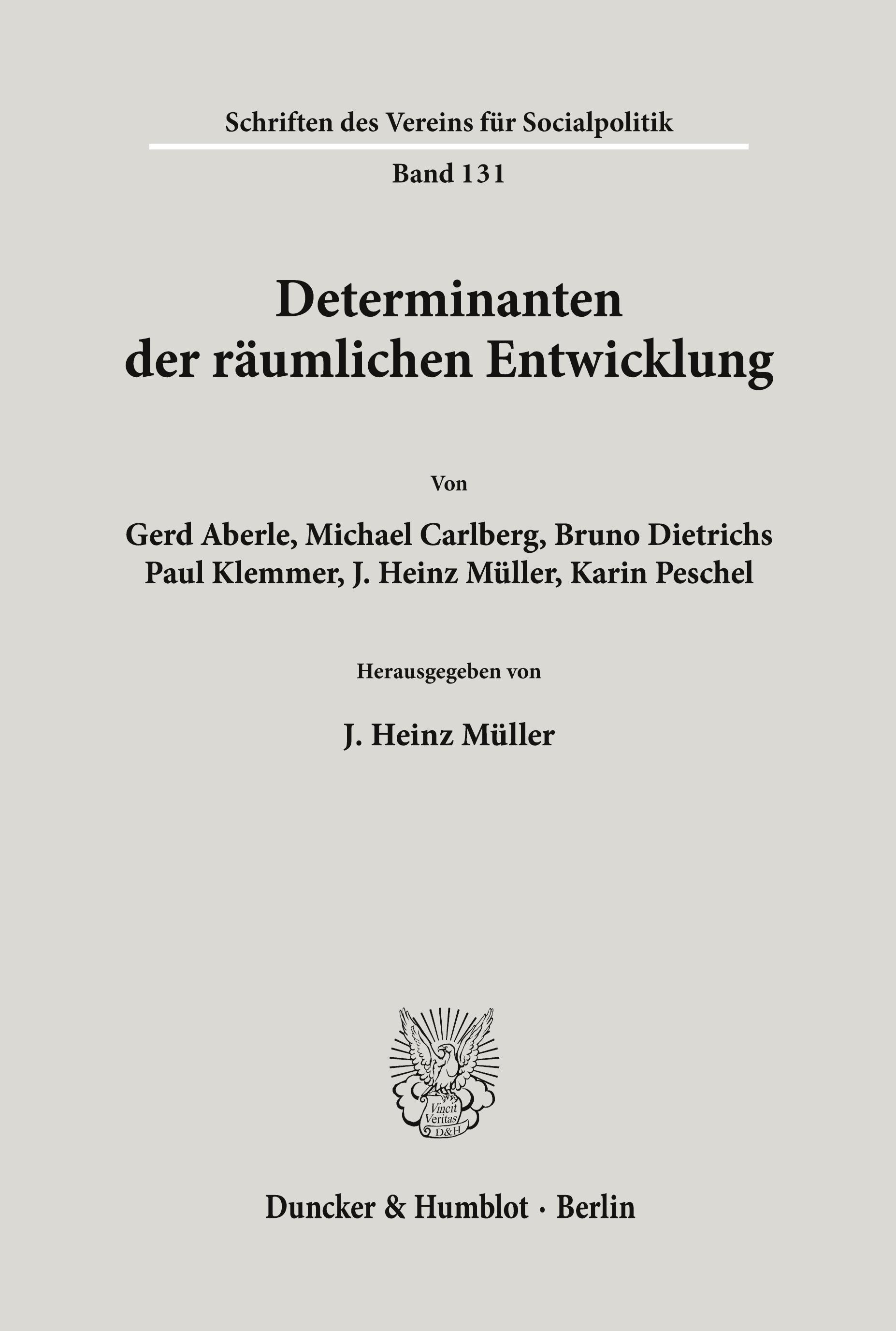 Vorderes Coverbild Determinanten der räumlichen Entwicklung.