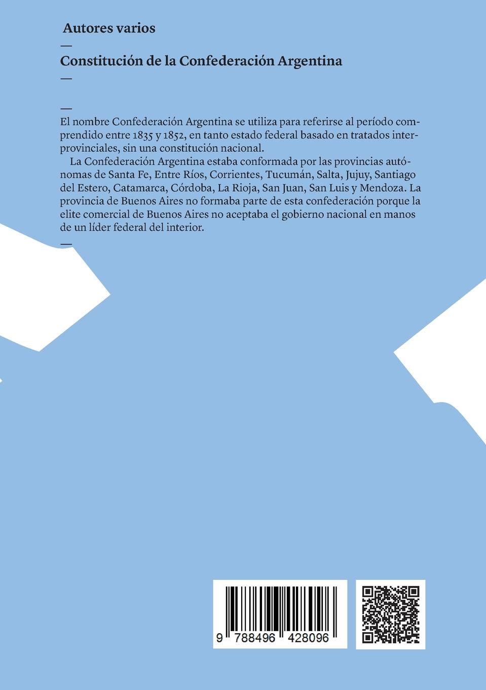 Rückseitencover Constitución de la Confederación Argentina