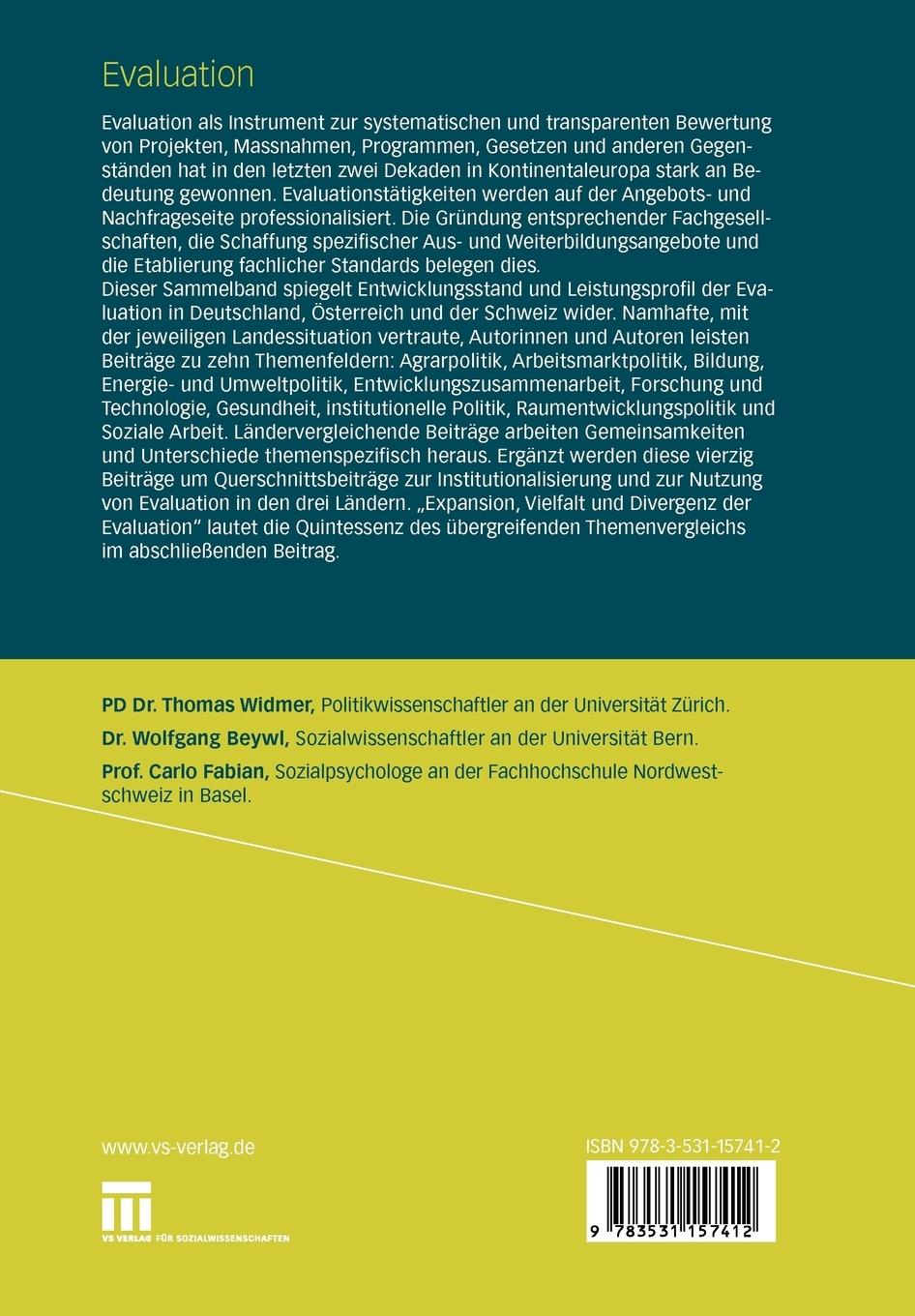 Rückseitencover Evaluation