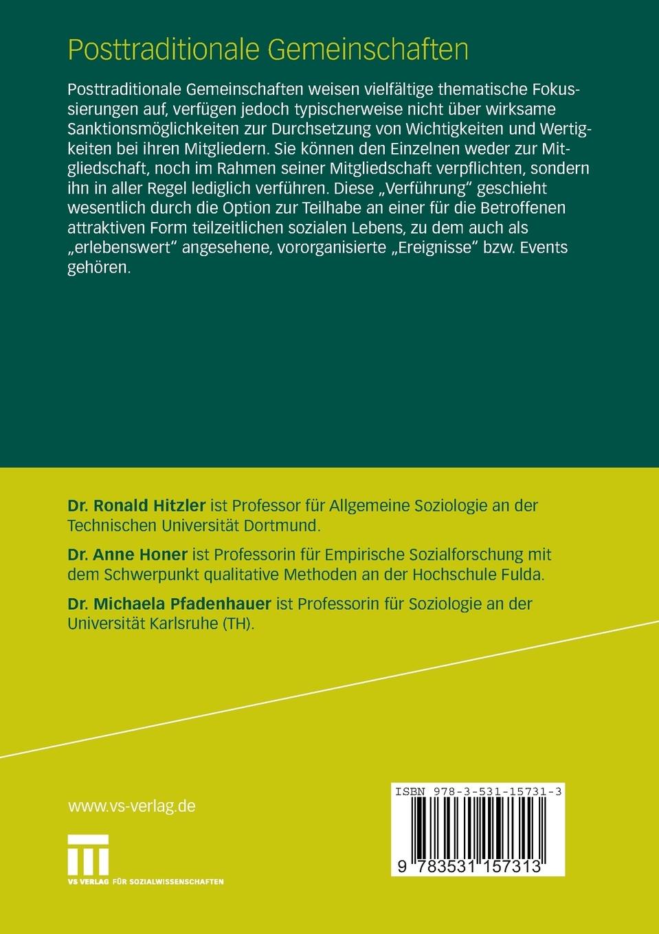 Rückseitencover Posttraditionale Gemeinschaften