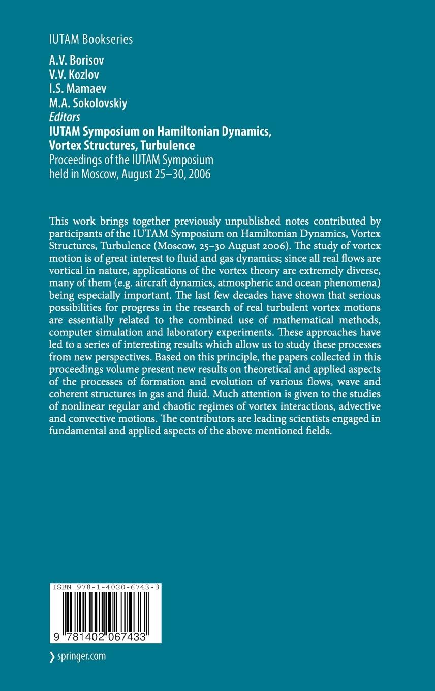 Rückseitencover IUTAM Symposium on Hamiltonian Dynamics, Vortex Structures, Turbulence