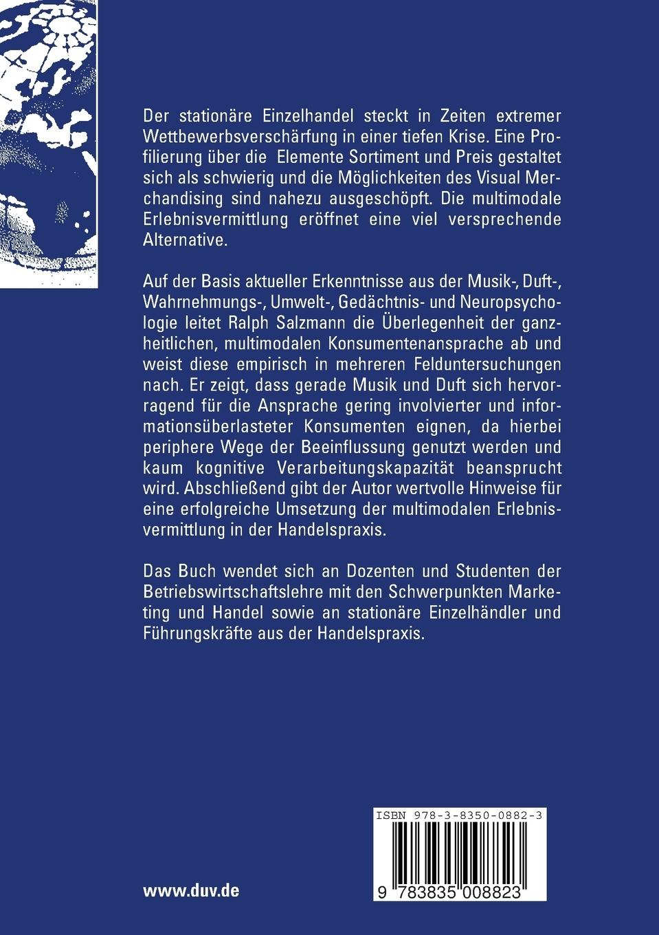 Rückseitencover Multimodale Erlebnisvermittlung am Point of Sale