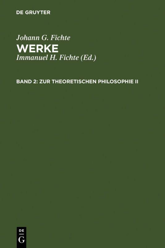 Vorderes Coverbild Zur theoretischen Philosophie II