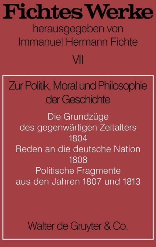 Vorderes Coverbild Zur Politik, Moral und Philosophie der Geschichte