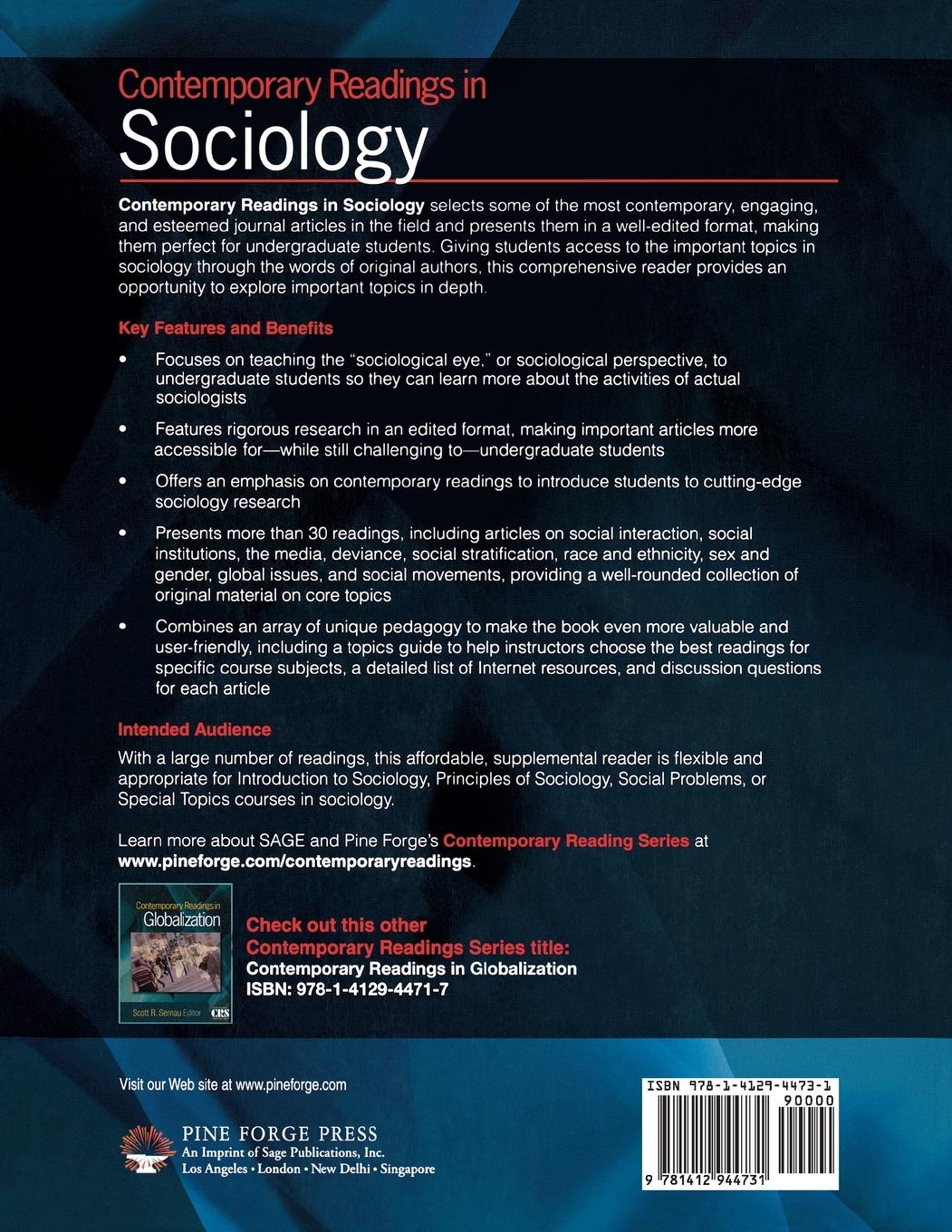 Rückseitencover Contemporary Readings in Sociology