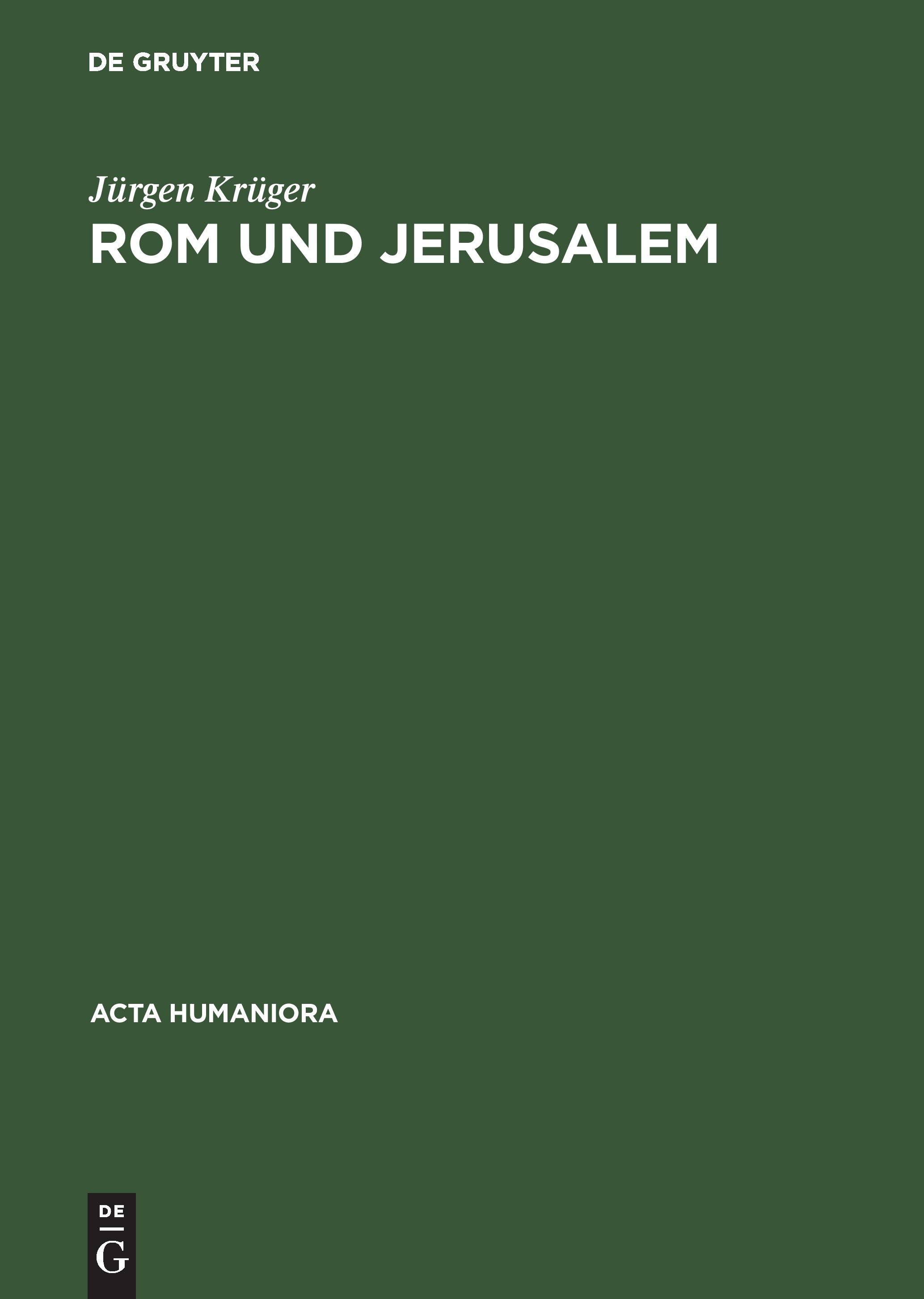 Vorderes Coverbild Rom und Jerusalem