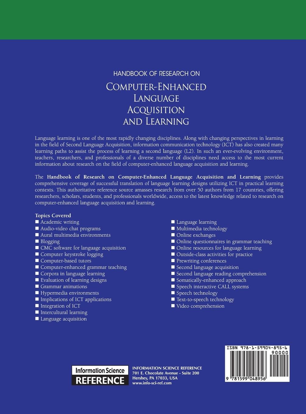 Rückseitencover Handbook of Research on Computer-Enhanced Language Acquisition and Learning