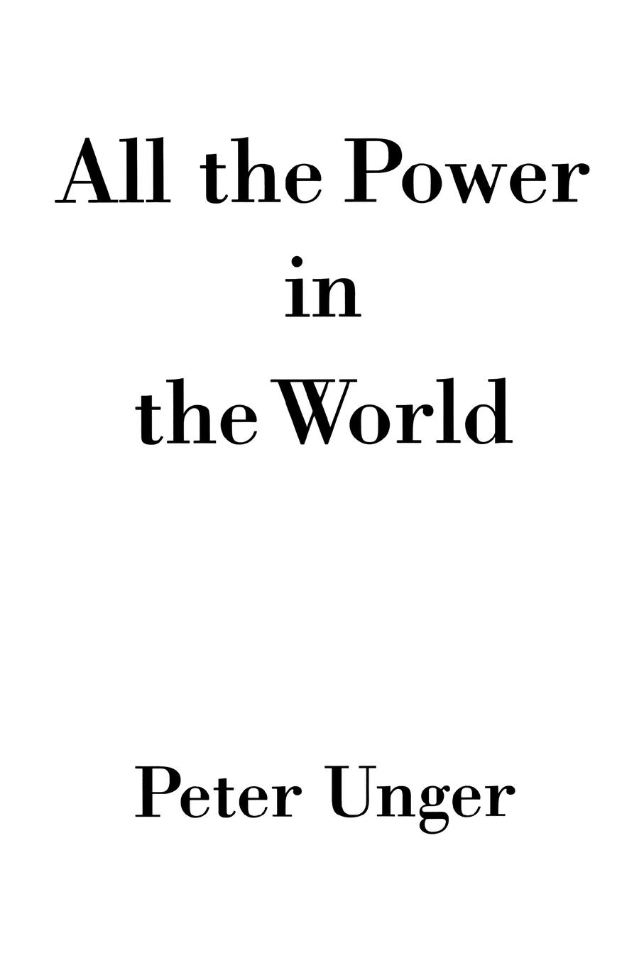 Vorderes Coverbild All the Power in the World