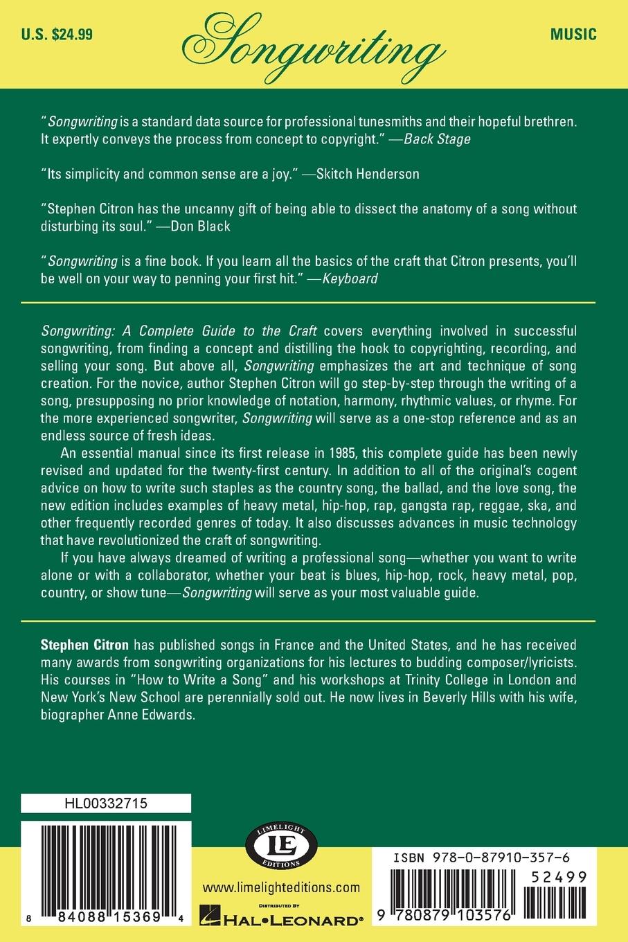 Rückseitencover Songwriting