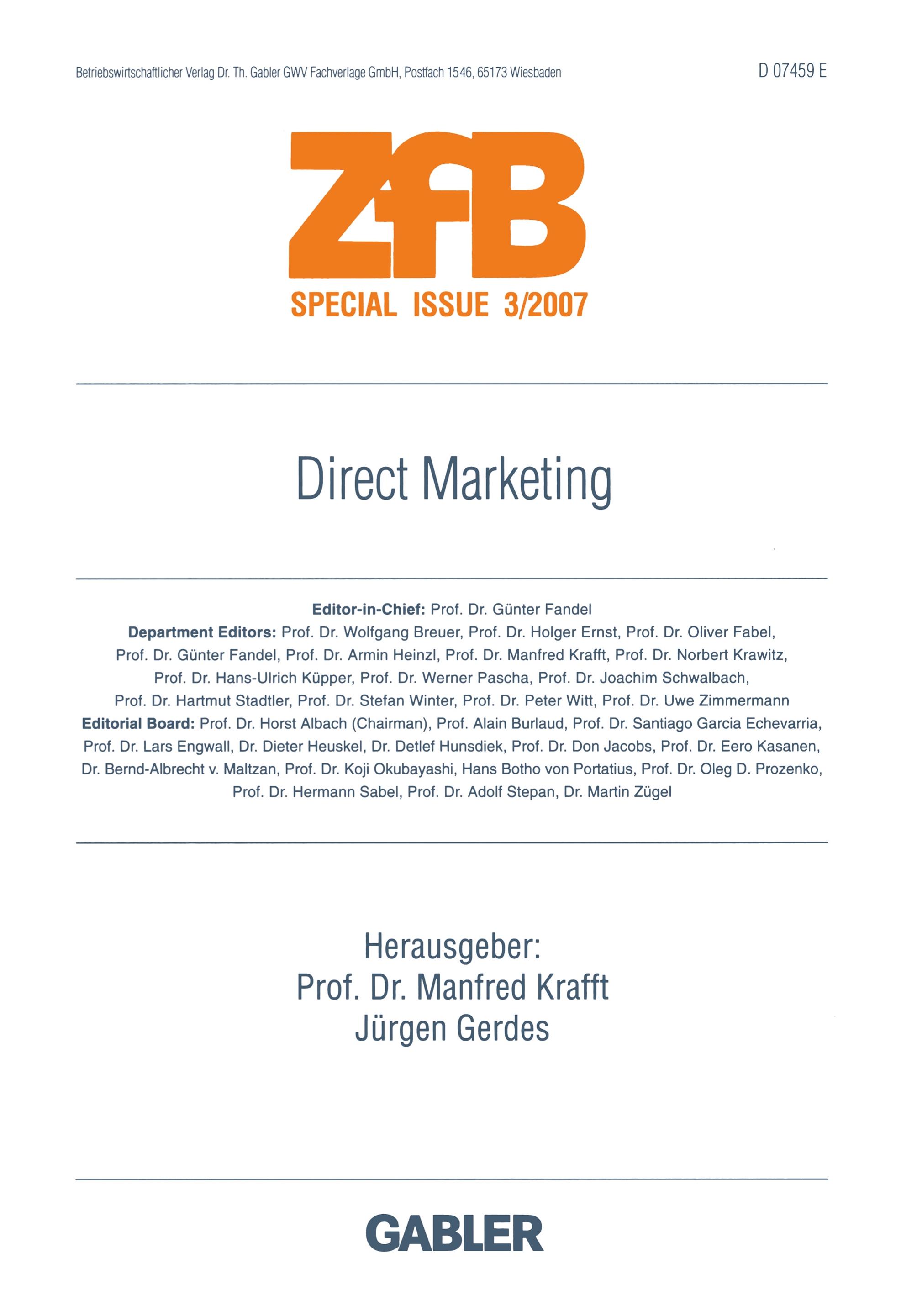 Vorderes Coverbild Direct Marketing