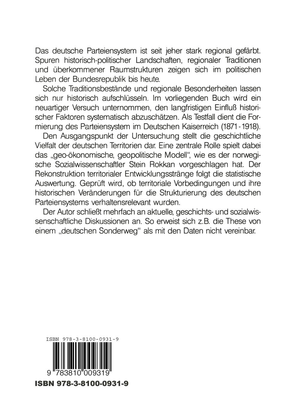 Rückseitencover Territorium und Wahlverhalten