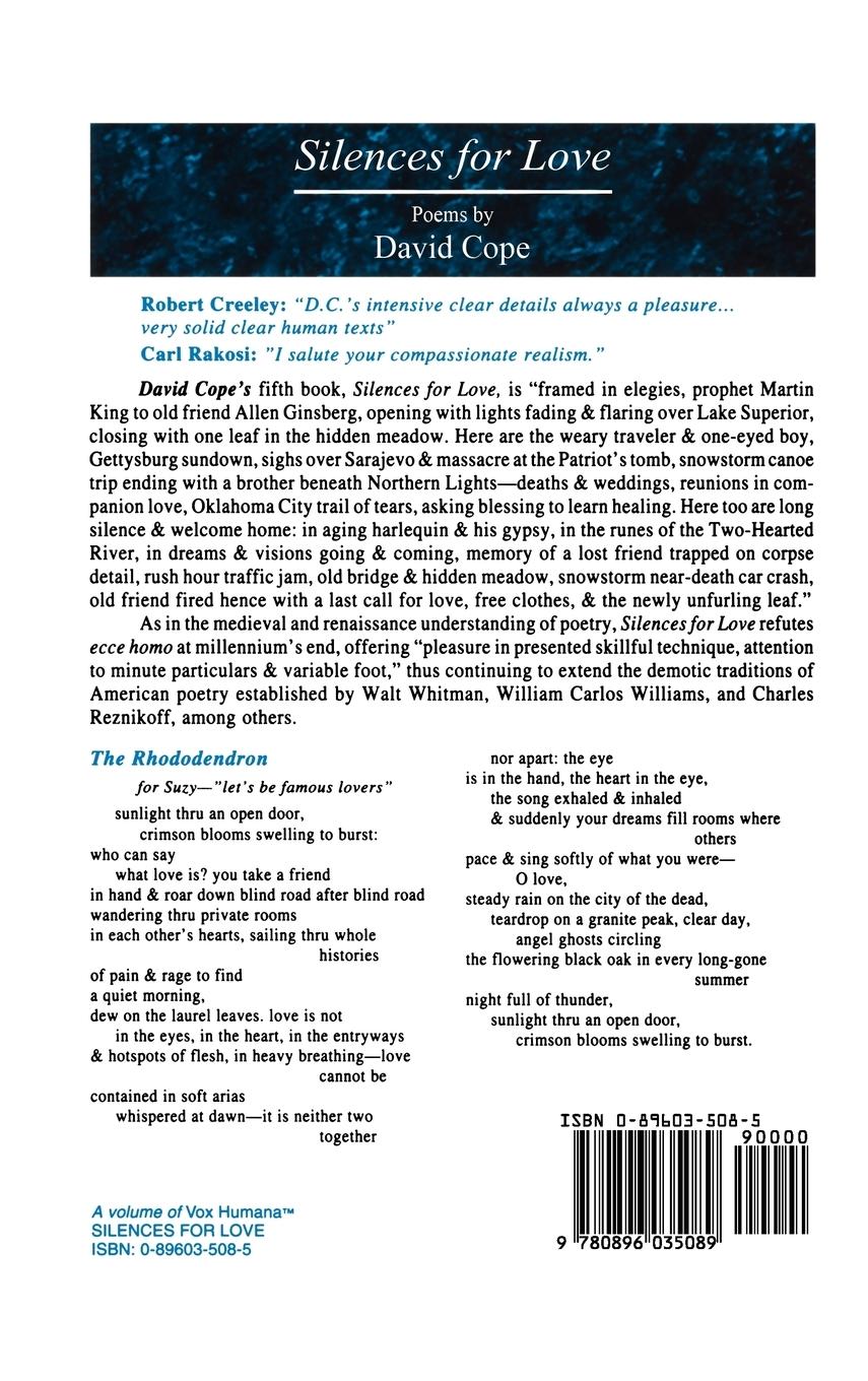 Rückseitencover Silences for Love