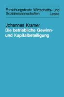 Vorderes Coverbild Die betriebliche Gewinn- und Kapitalbeteiligung
