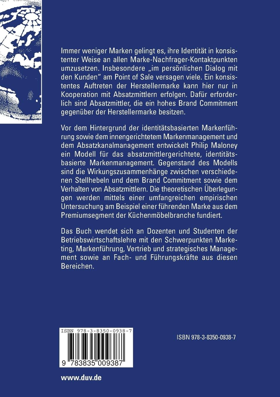 Rückseitencover Absatzmittlergerichtetes, identitätsbasiertes Markenmanagement
