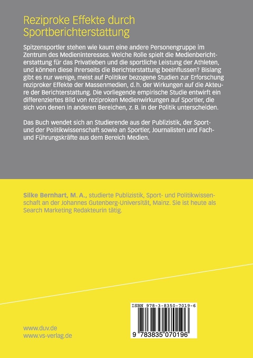 Rückseitencover Reziproke Effekte durch Sportberichterstattung
