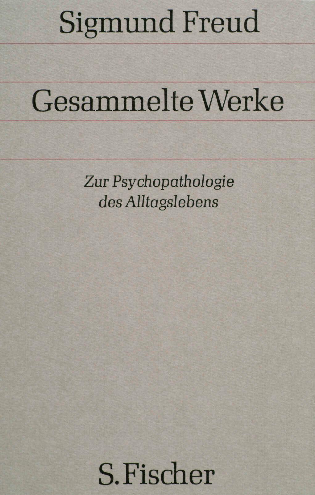 Vorderes Coverbild Zur Psychopathologie des Alltagslebens