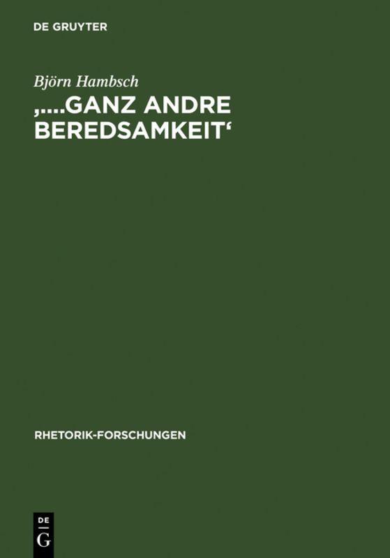 Vorderes Coverbild '....ganz andre Beredsamkeit'