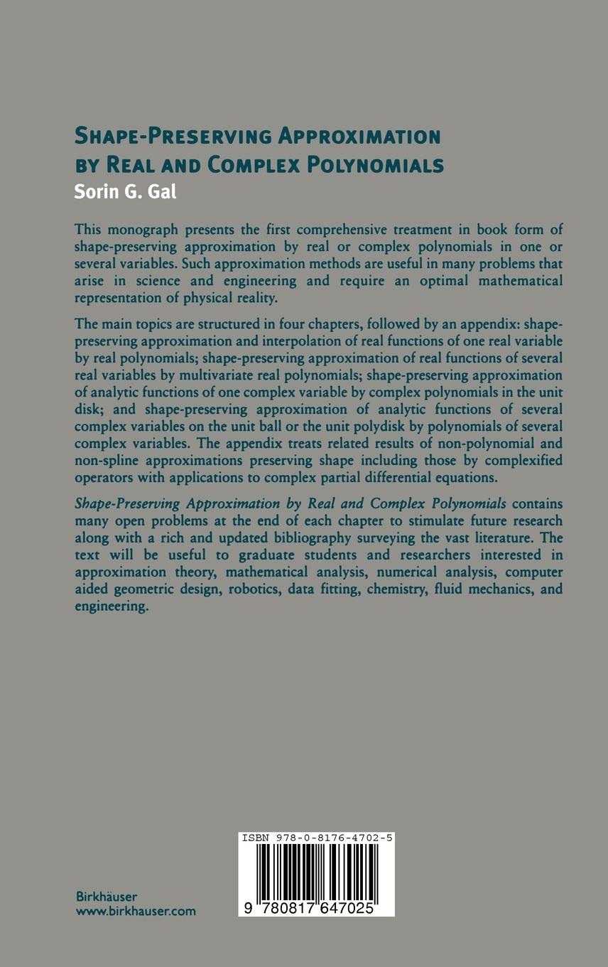 Rückseitencover Shape-Preserving Approximation by Real and Complex Polynomials