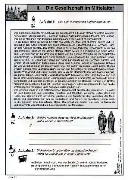Beispielinhalt (Bild) Lernwerkstatt - Mit dem Fahrstuhl ins Mittelalter