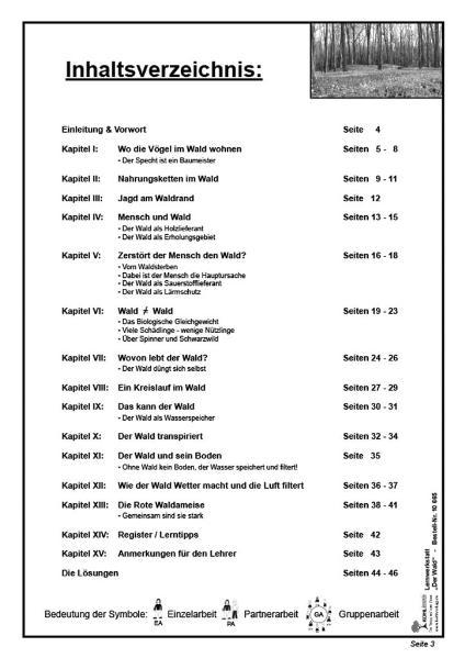 Beispielinhalt (Bild) Lernwerkstatt - Der Wald