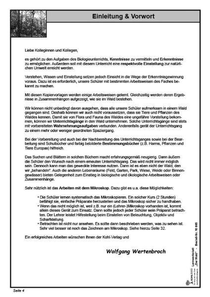 Beispielinhalt (Bild) Lernwerkstatt - Der Wald