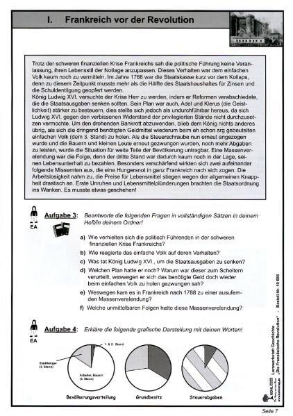 Beispielinhalt (Bild) Lernwerkstatt - Die Französische Revolution
