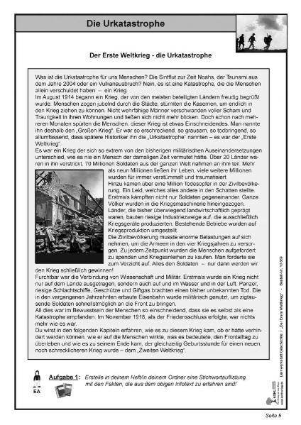 Beispielinhalt (Bild) Lernwerkstatt - Der Erste Weltkrieg