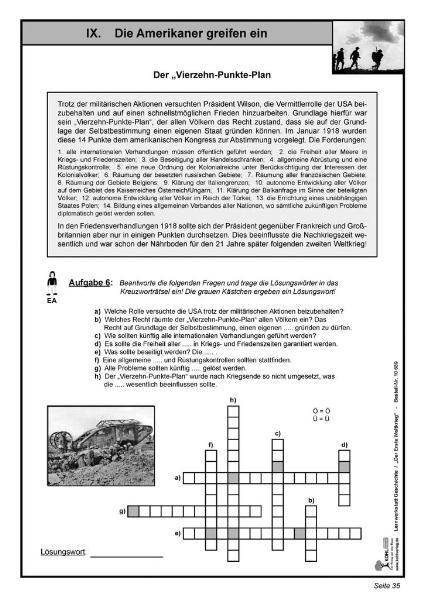Beispielinhalt (Bild) Lernwerkstatt - Der Erste Weltkrieg