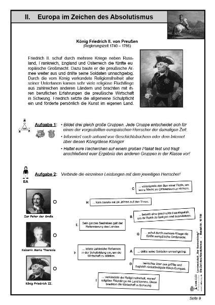 Beispielinhalt (Bild) Lernwerkstatt - Der Sonnenkönig' (Ludwig XIV.) Die Zeit des Absolutismus
