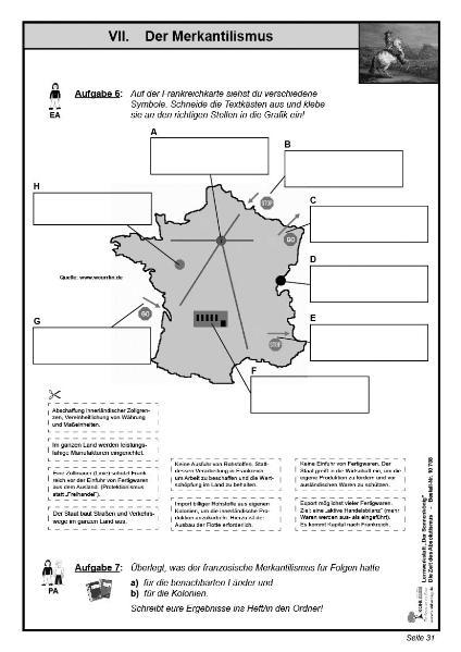 Beispielinhalt (Bild) Lernwerkstatt - Der Sonnenkönig' (Ludwig XIV.) Die Zeit des Absolutismus