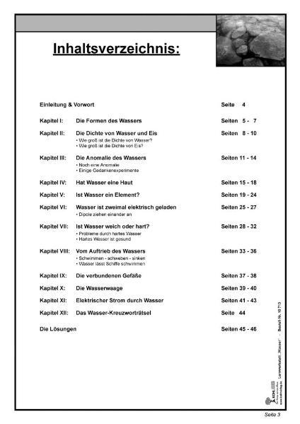 Beispielinhalt (Bild) Lernwerkstatt - Wasser