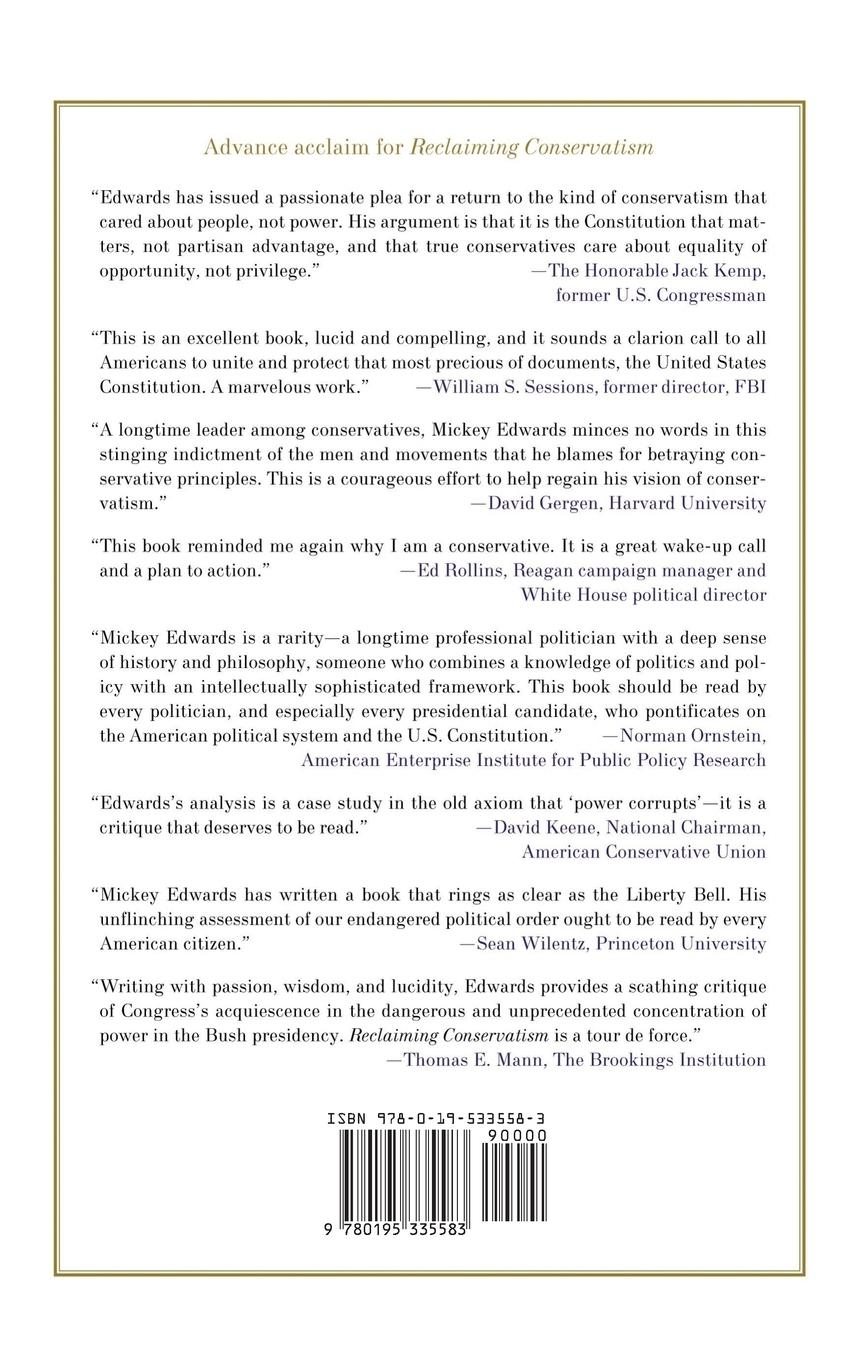 Rückseitencover Reclaiming Conservatism