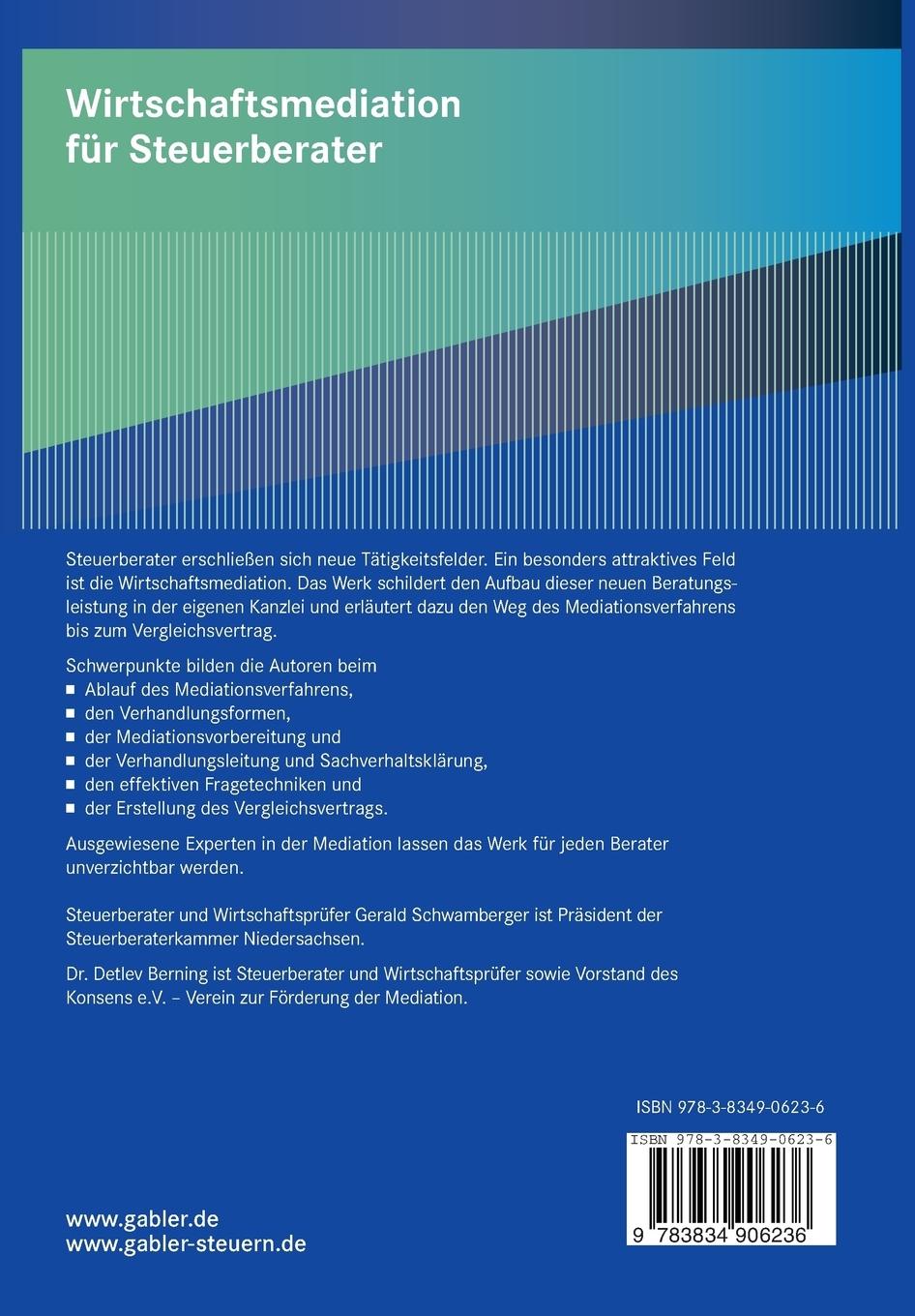 Rückseitencover Wirtschaftsmediation für Steuerberater