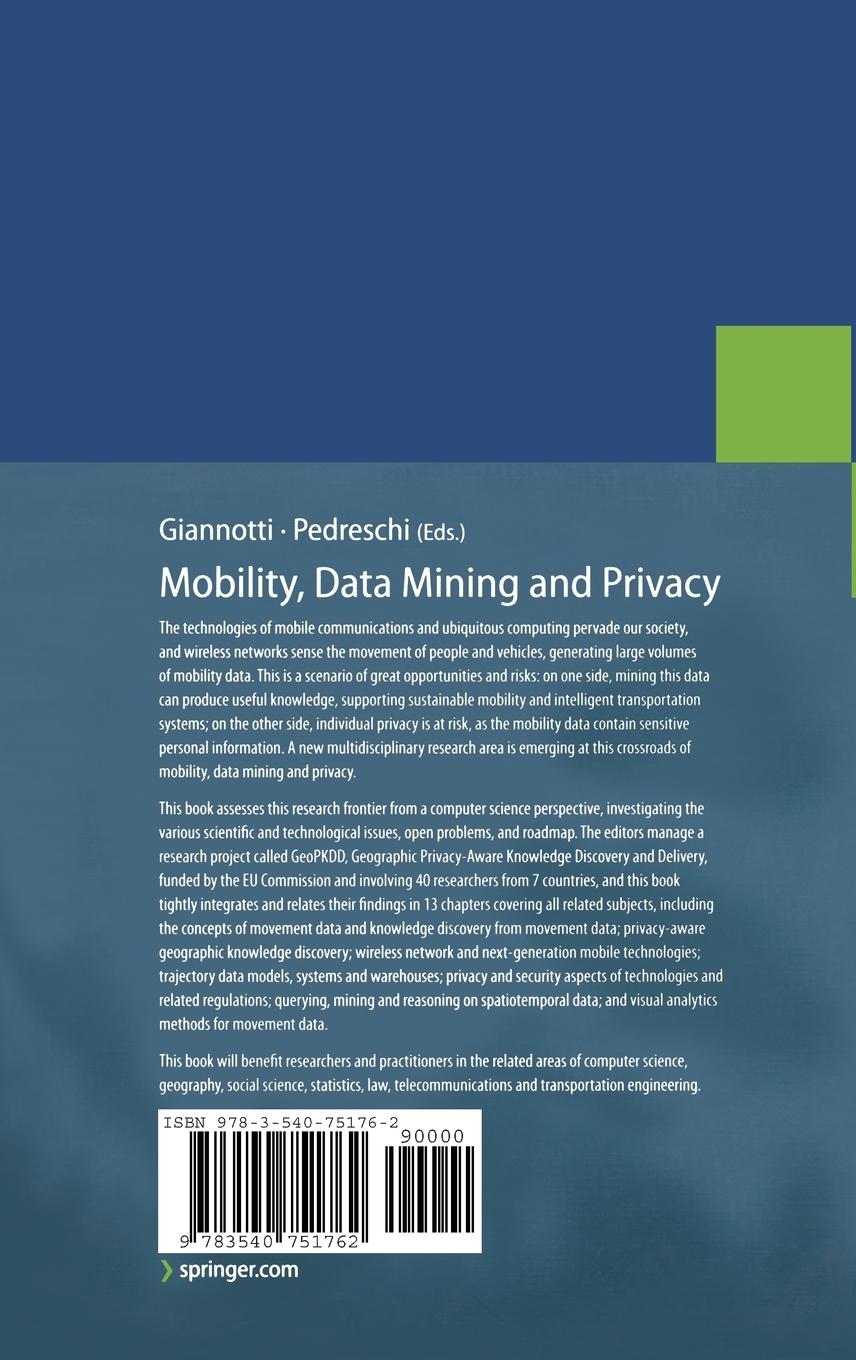 Rückseitencover Mobility, Data Mining and Privacy